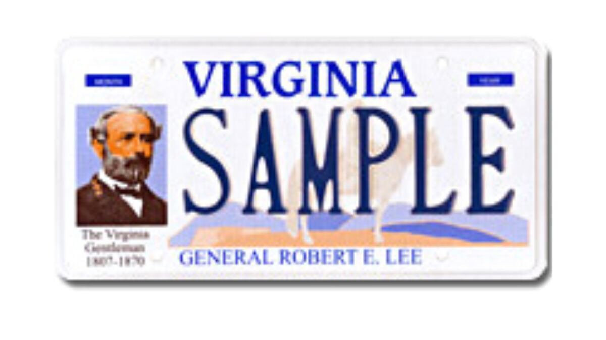 The plate, one of hundreds of special designs motorists can purchase from the Virginia...