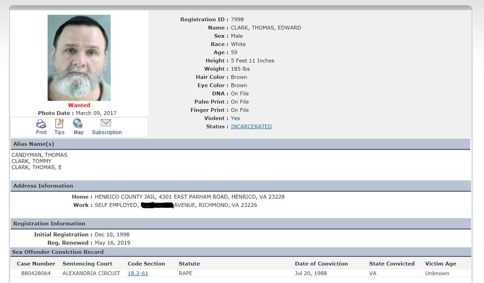Thomas Clark has been a registered sex offender since 1998.