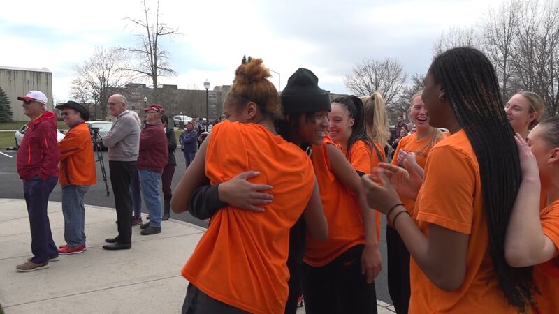 Fans came out to sendoff the Virginia Tech Women's Basketball team as they head to Seattle for...