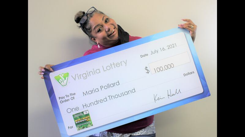 Maria Pollard, wins Virginia Lottery ticket worth $100,000