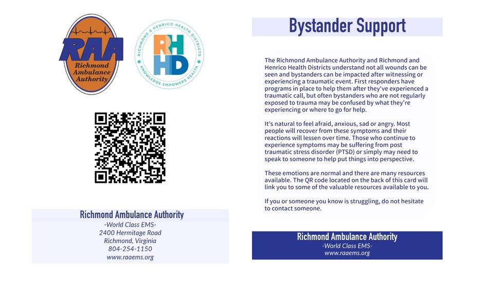 “Bystander Support” card