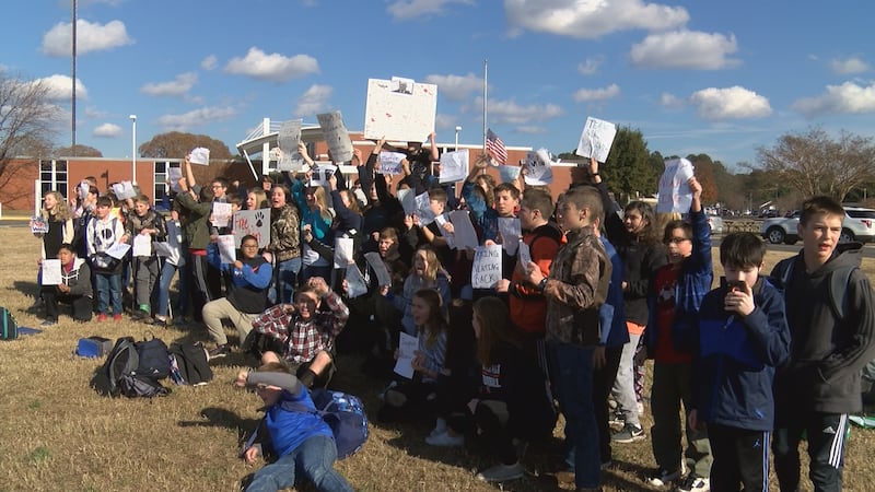 Students at West Point High/Middle Schools walkout in protest of the school board firing Peter...