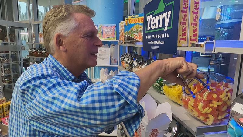 Democratic candidate for Governor Terry McAuliffe highlighted the American Rescue Plan during...