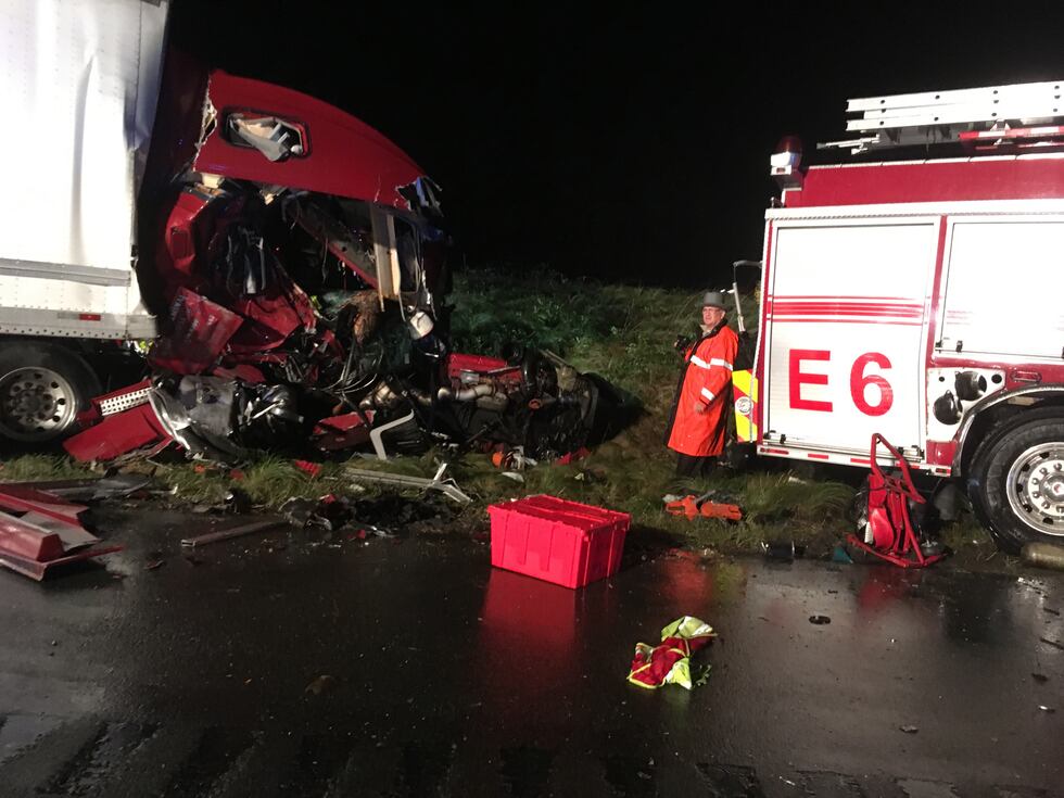 A Hanover County firefighter was killed when a tractor-trailer struck a fire engine from...