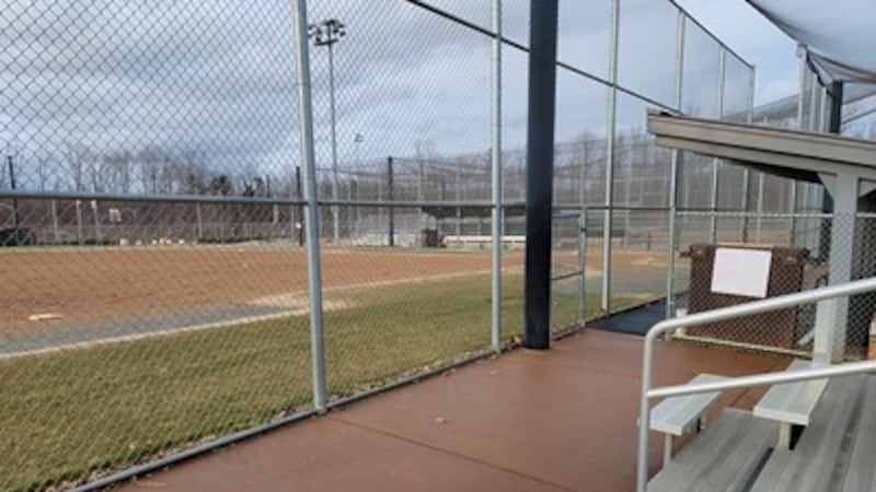 Baseball field and bleachers