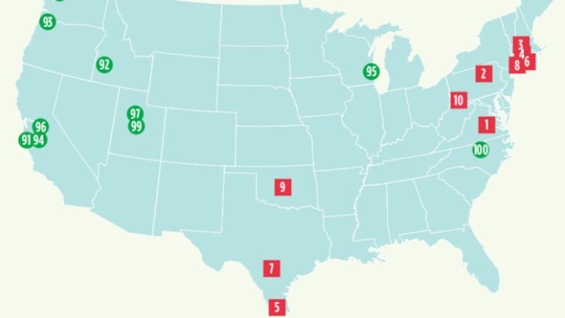 The worst cities in the country for allergies.