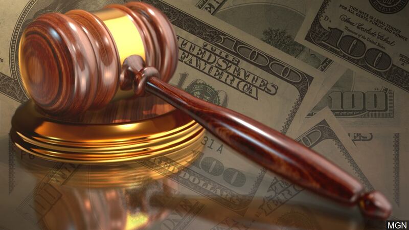 Gavel with Money behind