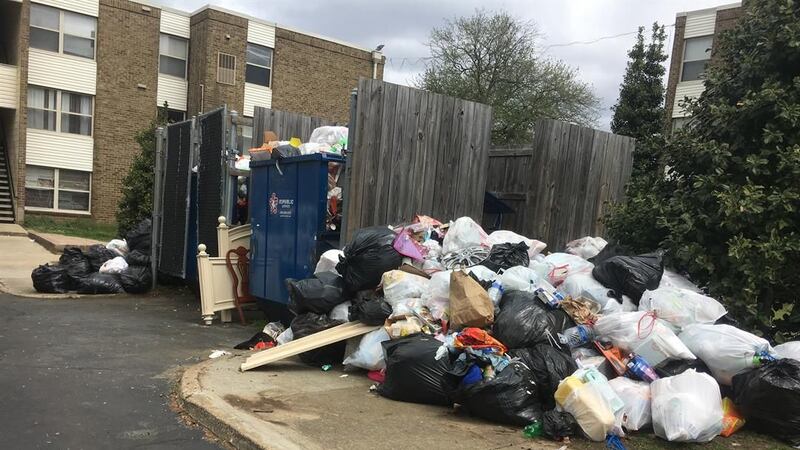 Residents say the trash has been piling up for weeks. (Source: NBC12)