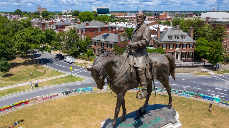 The statue of Confederate General Robert E. Lee is the only Confederate monument left on...
