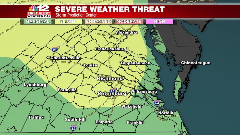 Level 2 of 5 from the Storm Prediction Center