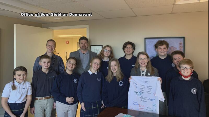 Students from St. Bridget Catholic school proposed legislation now advancing in the Virginia...