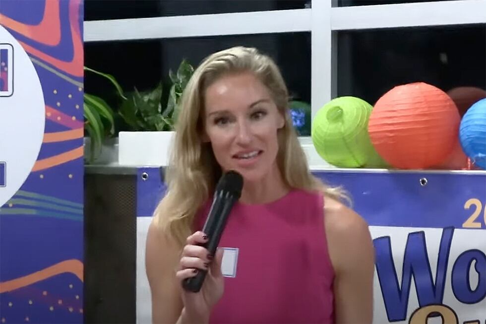 FILE - In this image taken from a video, Virginia legislative candidate Susanna Gibson...