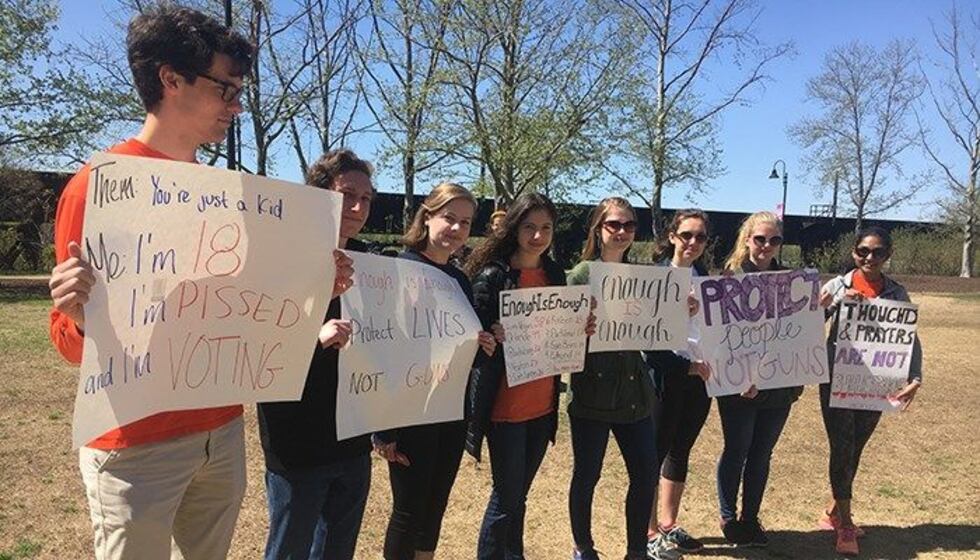 Student gather at Brown's Island prior to marching to the Virginia State Capitol. (Source:...