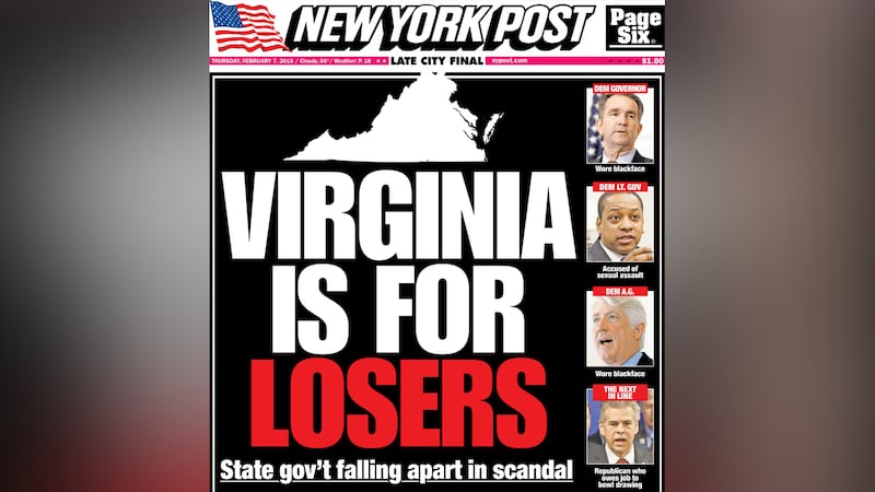 Front page of the New York Post on Feb. 7, 2019. (Source: New York Post)