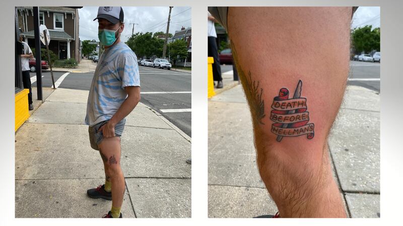 Nearly 70 people signed up to get the free tattoos.