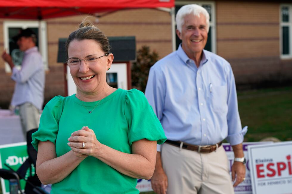 Virginia State Sen. Siobhan Dunnavant, R-Henrico, left, and Republican candidate for the House...