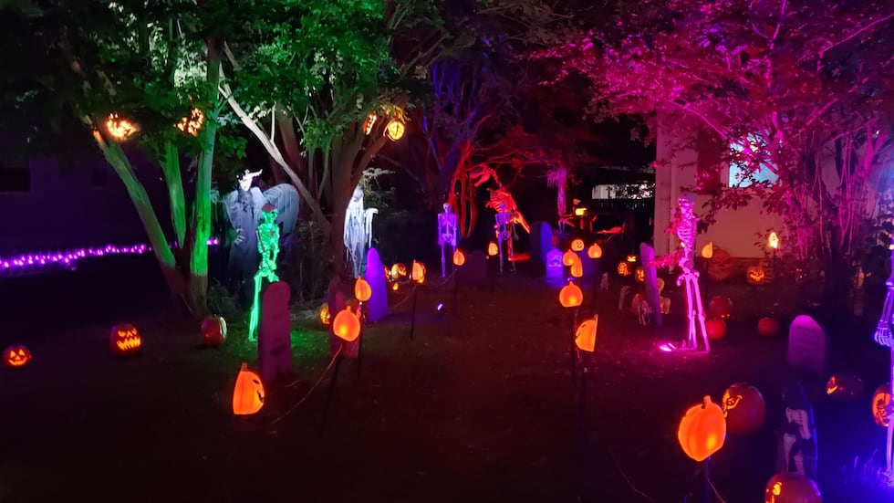 Halloween decorations put up for a good cause