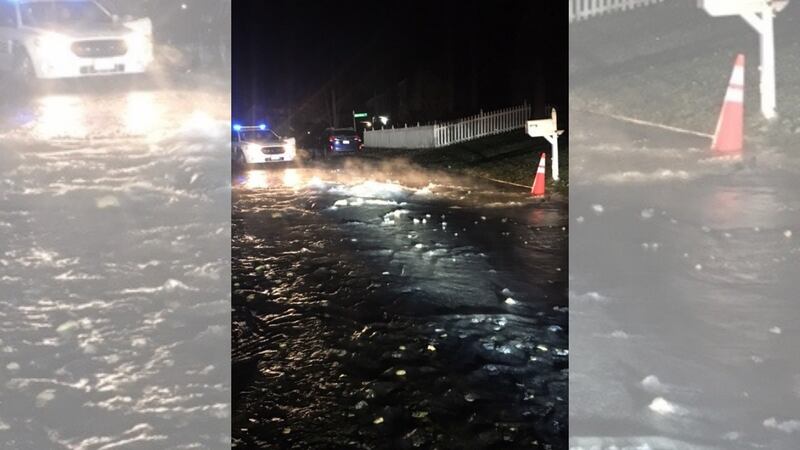 The break happened around 4:45 a.m. in the 2800 block of Glen Gary Drive and flooded the road.