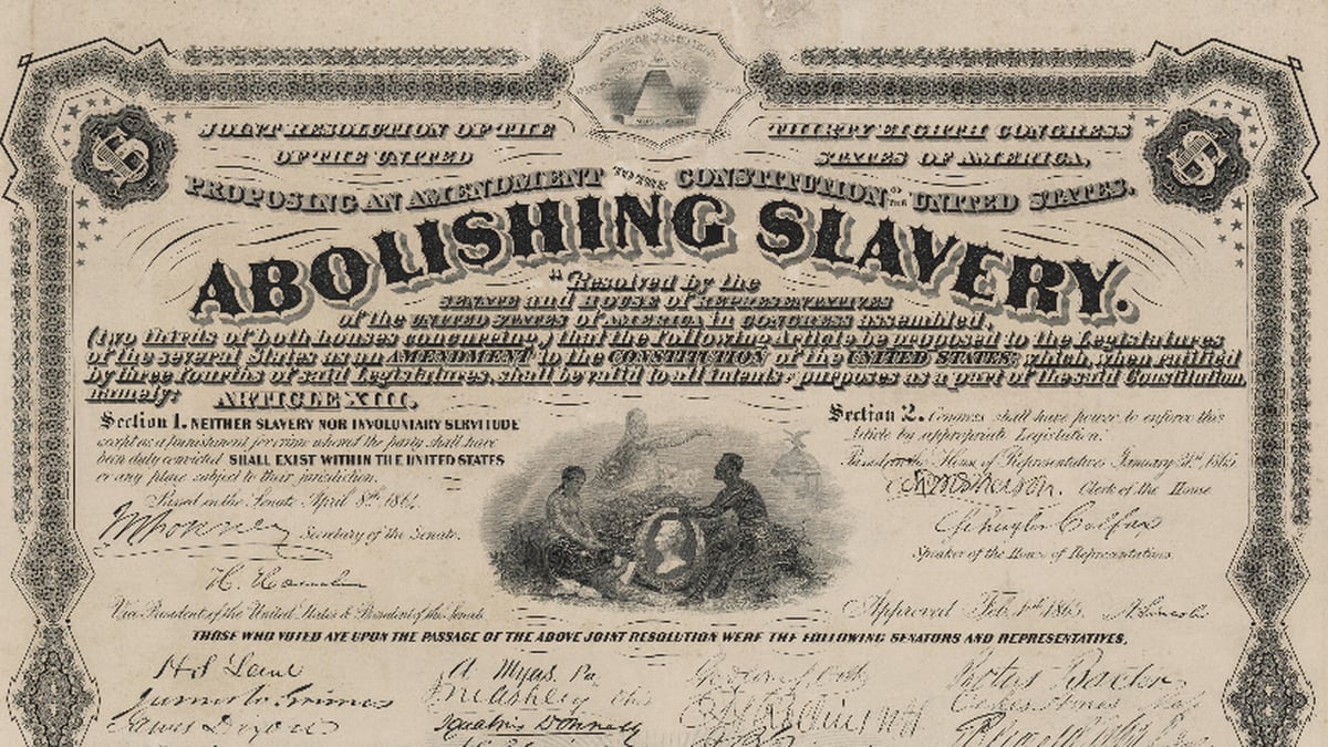 On This Day: 13th Amendment abolishing slavery is certified by the Secretary of State